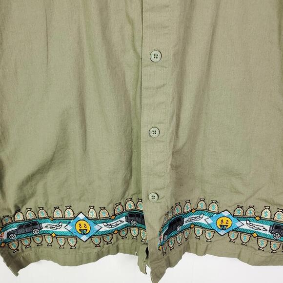 Reason Shirt Mens Large Camp Button Down Southwestern Aztex Granola Casual - Picture 4 of 9